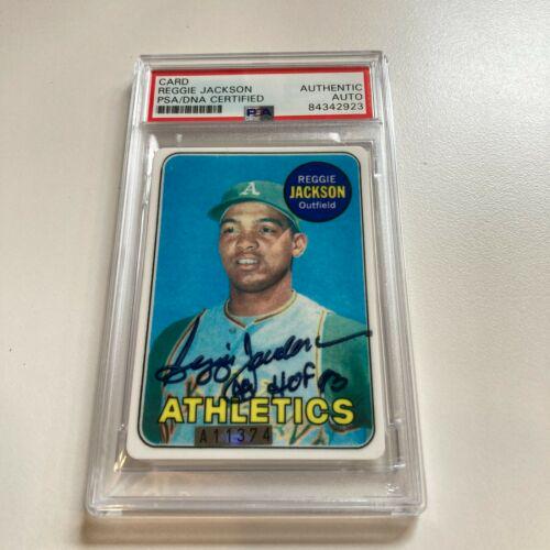 1969 Topps Reggie Jackson RC HOF 1990 Signed Porcelain: 1969 Topps Reggie Jackson RC HOF 1990 Signed Porcelain Baseball Card PSA Graded: No Type: Sports Trading Card Manufacturer: Topps Sport: Baseball Autograph Format: Hard Signed Autograph Authentication