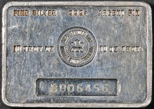 Royal Canadian Mint Struck Silver Bar - 10 Ounce 999: Royal Canadian Mint Struck Silver Bar - 10 Ounce 999 Fine Serial Composition: Silver Year: None The MYNT Guarantee: All items in this auction are guaranteed authentic and come with a 100% money-back g