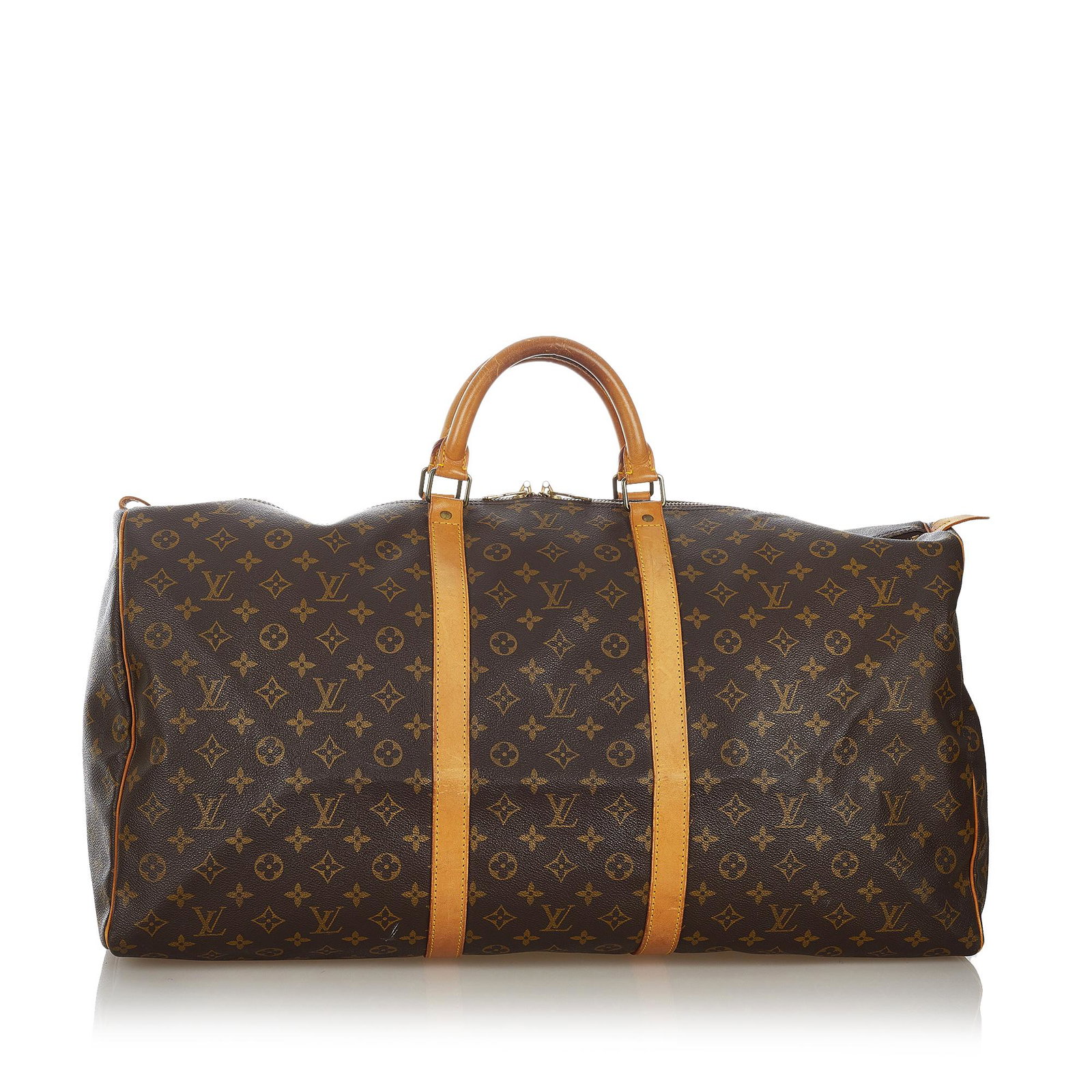 Louis Vuitton Monogram Keepall 60: Louis Vuitton Monogram Keepall 60 The Keepall 60 features a monogram canvas body rolled leather handles and a top zip closure. Brand: Louis Vuitton Model: Monogram Keepall 60 Origin: France Category: 