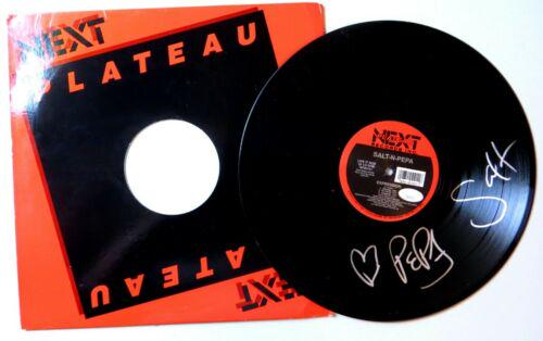 Salt-N-Pepa Dual Signed Autographed Record Next Plateau: Salt-N-Pepa Dual Signed Autographed Record Next Plateau JSA Industry: Music Object Type: Record Original/Reproduction: Original Autograph Authentication: James Spence (JSA) Player: Salt-N-Pepa PLEASE
