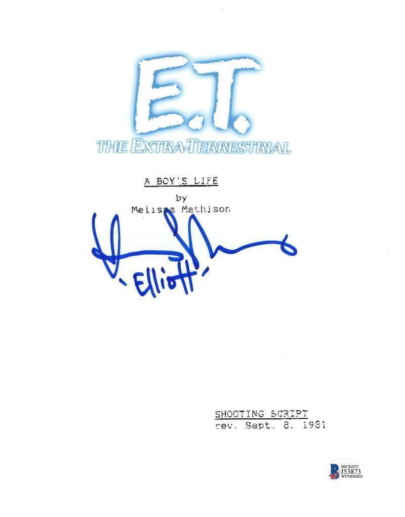 Henry Thomas Authentic Autographed 'E.T.' Script: Henry Thomas Authentic Autographed 'E.T.' Script Signature: Henry Thomas Product: Autographed Script Featured Movie: E.T. Inscription: Elliott Certificate of Authenticity: Beckett Hologram & Card The