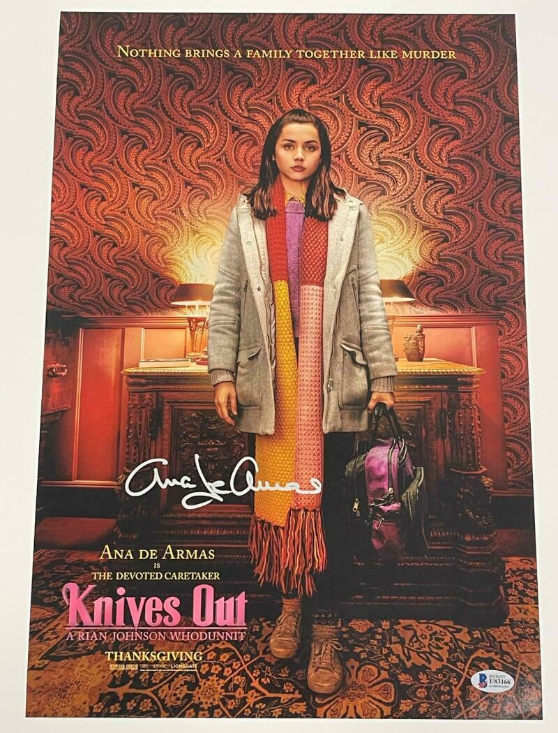 Ana de Armas Authentic Autographed 12x18 Photo Poster: Ana de Armas Authentic Autographed 12x18 Photo Poster Signature: Ana de Armas Product: 12x18 Photo Featured Movie: Knives Out Certificate of Authenticity: Beckett Hologram & Card The myntauctions.com