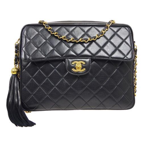 CHANEL Quilted Fringe CC Single Chain Shoulder Bag: CHANEL Quilted Fringe CC Single Chain Shoulder Bag 3165286 Black Lambskin Size: Medium Accents: Quilted Model: Chain Shoulder Country/Region of Manufacture: France Department: Women Style: Shoulder Ba