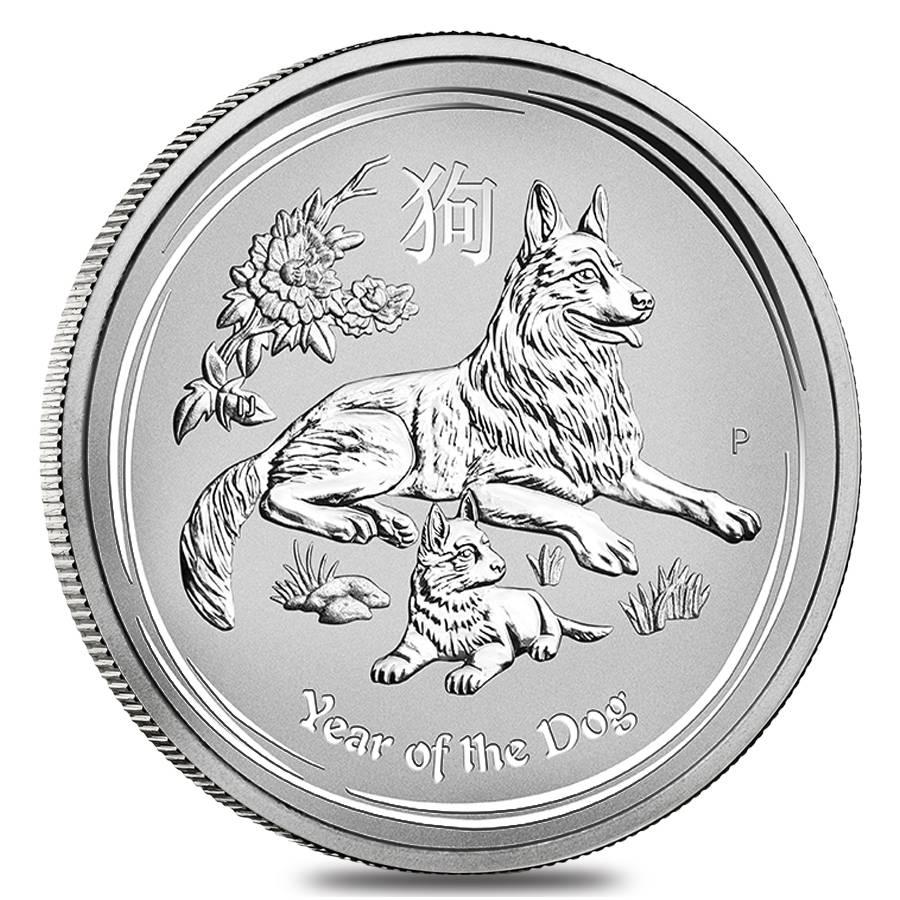 2018 5 oz Silver Lunar Year of The Dog BU Australian: 2018 5 oz Silver Lunar Year of The Dog BU Australian Perth Mint In Cap Year: 2018 Condition: Brilliant Uncirculated Purity: .9999 Denomination: $8 AUD Actual Weight: 5 troy oz Gross Weight : 155.5 gra