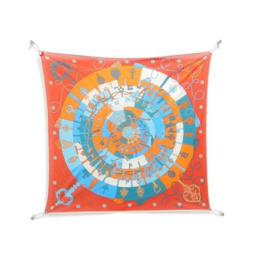 HERMES Scarf: HERMES Scarf Brand: HERMES Style: Scarf Color: ROUGE+BLUE+ORANGE Material: Silk jersey Gender: Ladies Size: W x H : 90cm x 90cm Type: Scarf Department: Woman The Mynt Guarantee: All items in this au