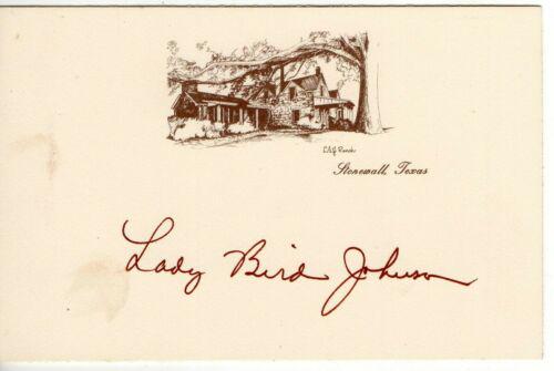 Lady Bird Johnson Signed Autographed Index Card First Lady BAS: Lady Bird Johnson Signed Autographed Index Card First Lady BAS Object Type: Cards & Paper Industry: Television Original/Reproduction: Original Signed by: Lady Bird Johnson Autograph Authentication: Be