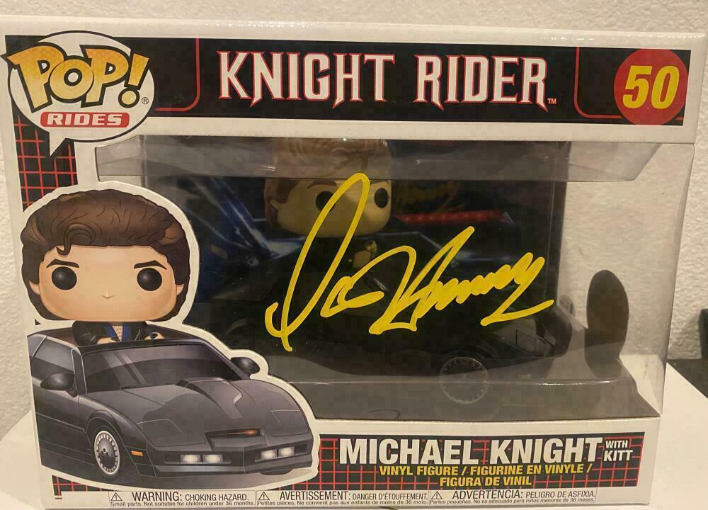 David Hasselhoff Authentic Autographed Michael Knight with Kit Knight Rider 50 Funko Pop Rides: David Hasselhoff Authentic Autographed Michael Knight with Kit Knight Rider 50 Funko Pop Rides Signature: David Hasselhoff Product: Michael Knight with Kitt Knight Rider 50 Funko Pop! Rides Featured T