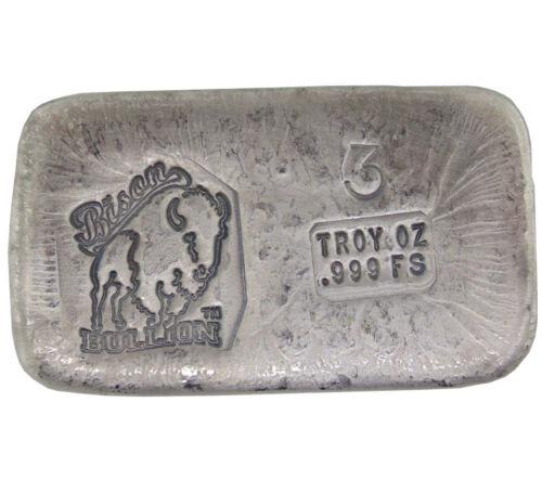 3 TROY OUNCE .999 FINE SILVER HAND POURED BISON BULLION STANDARD BAR: 3 TROY OUNCE .999 FINE SILVER HAND POURED BISON BULLION STANDARD BAR Year of Pour: MADE TO ORDER!!! The MYNT Guarantee: All items in this auction are guaranteed authentic and come with a 100% money-ba