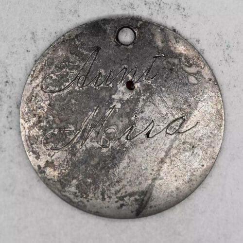SEATED LIBERTY HALF DIME H10C - LOVE TOKEN "AUNT MOIRA" HOLED:  SEATED LIBERTY HALF DIME H10C - LOVE TOKEN "AUNT MOIRA" HOLED Certification: Uncertified Composition: Silver Year: 1854 Circulated/Uncirculated: Unknown Strike Type: No Grade Country: USA KM 