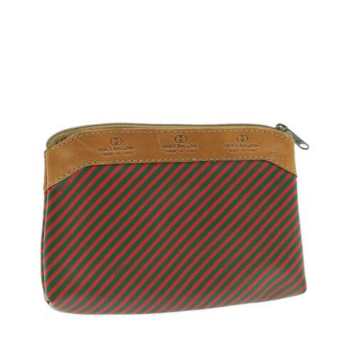 GUCCI Sherry Line PVC Leather Pouch Red Geen: GUCCI Sherry Line PVC Leather Pouch Red Geen Department: Women Size: W21 x H14 x D3cm(Approx) Country/Region of Manufacture: italy Material: PVC Leather Product Line: Gucci Sherry Brand: GUCCI Style: