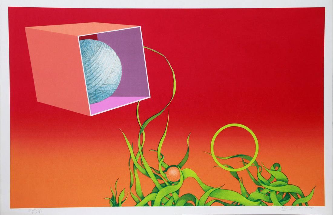 Rita Simon Visionary Landscape: Rita Simon Visionary Landscape Date: 1979 Screenprint signed and numbered in pencil Edition of AP Image Size: 24 x 38 inches Size: 26 in. x 40 in. (66.04 cm x 101.6 cm) The Mynt Guarantee:<b