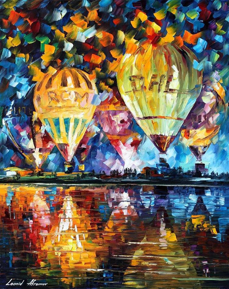 Balloon Festival Day - Limited Edition 1/25 by Leonid Afremov: Balloon Festival Day - Limited Edition 1/25 by Leonid Afremov Available EXCLUSIVELY through Mynt Auctions, this is a limited edition giclee hand-painted by Leonid Afremov, who sadly passed away in 201