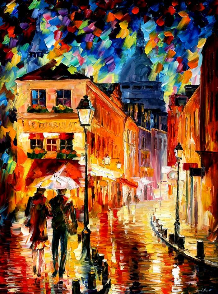 Paris - Montmartre - Limited Edition 1/25 by Leonid Afremov: Paris - Montmartre - Limited Edition 1/25 by Leonid Afremov Available EXCLUSIVELY through Mynt Auctions, this is a limited edition giclee hand-painted by Leonid Afremov, who sadly passed away in 2019.