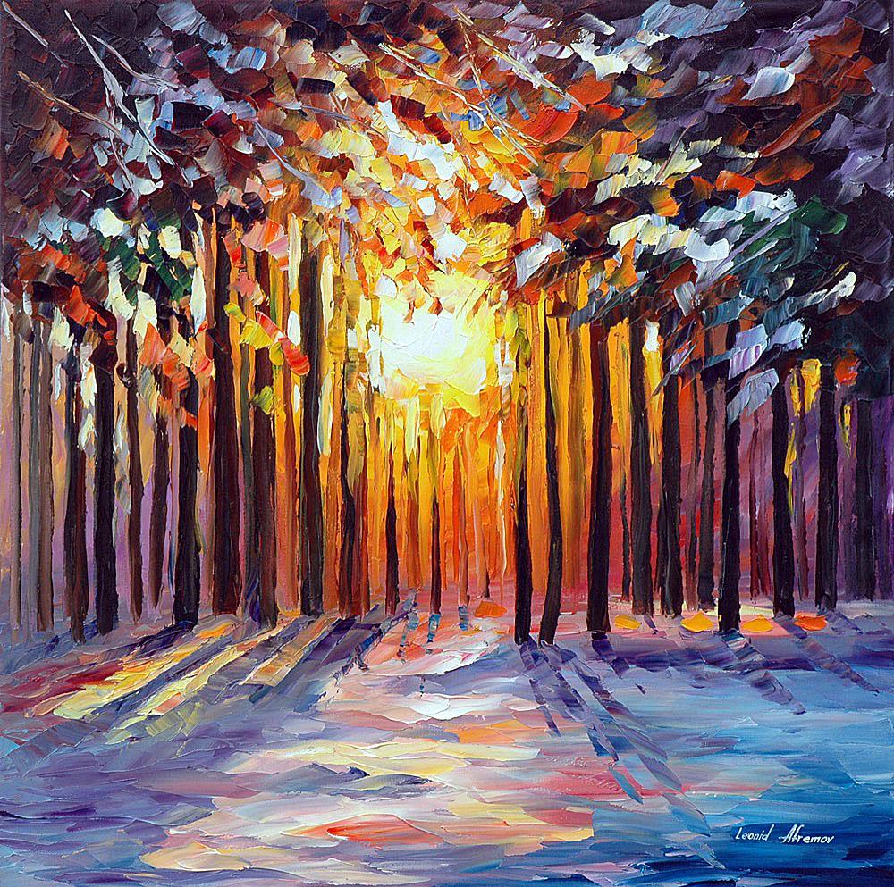 Sun Of January - Limited Edition 1/25 by Leonid Afremov: Sun Of January - Limited Edition 1/25 by Leonid Afremov Available EXCLUSIVELY through Mynt Auctions, this is a limited edition giclee hand-painted by Leonid Afremov, who sadly passed away in 2019. Thi