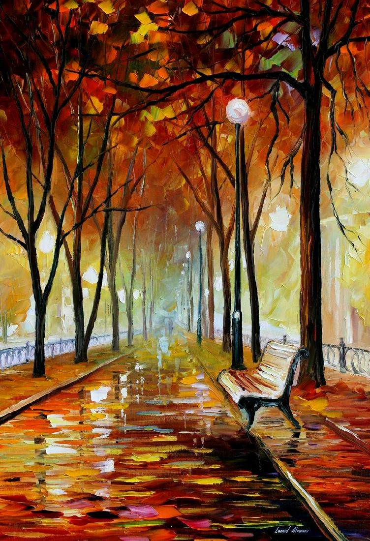 Golden Park - Limited Edition 1/25 by Leonid Afremov: Golden Park - Limited Edition 1/25 by Leonid Afremov Available EXCLUSIVELY through Mynt Auctions, this is a limited edition giclee hand-painted by Leonid Afremov, who sadly passed away in 2019. This i