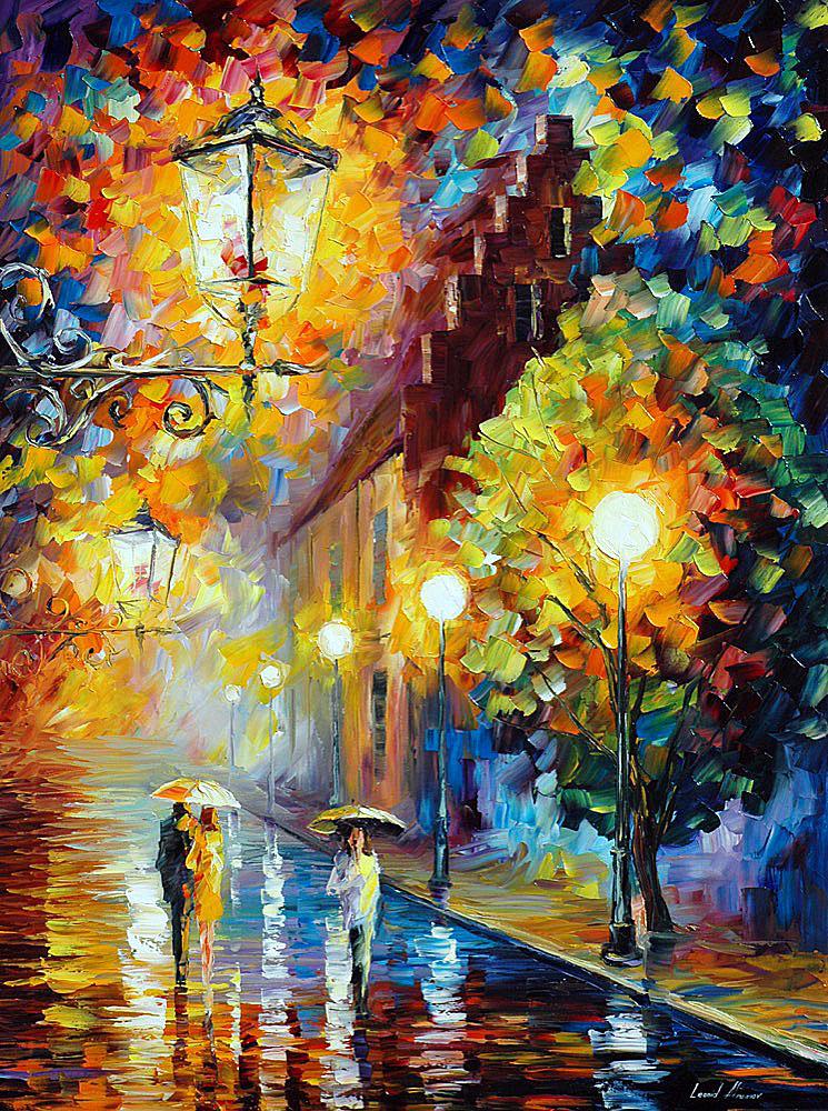 Stroll Under The Moon - Limited Edition 1/25 by Leonid Afremov: Stroll Under The Moon - Limited Edition 1/25 by Leonid Afremov Available EXCLUSIVELY through Mynt Auctions, this is a limited edition giclee hand-painted by Leonid Afremov, who sadly passed away in 20