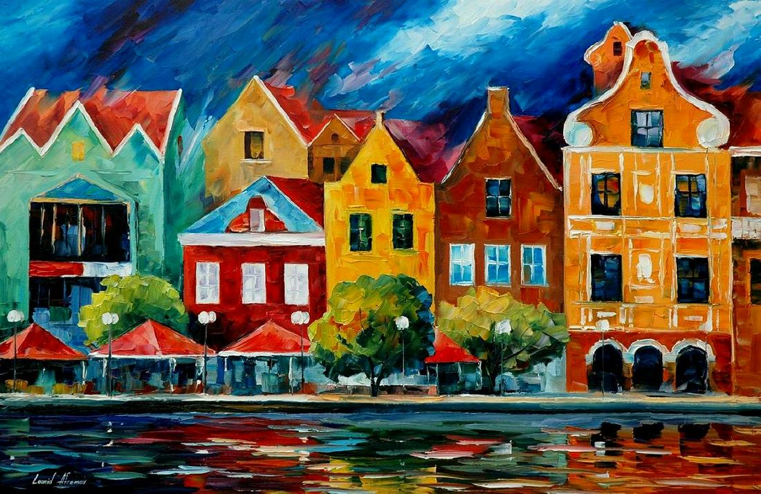 Riverfront - Limited Edition 1/25 by Leonid Afremov: Riverfront - Limited Edition 1/25 by Leonid Afremov Available EXCLUSIVELY through Mynt Auctions, this is a limited edition giclee hand-painted by Leonid Afremov, who sadly passed away in 2019. This is