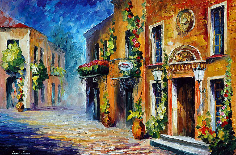 Italian Noon - Limited Edition 1/25 by Leonid Afremov: Italian Noon - Limited Edition 1/25 by Leonid Afremov Available EXCLUSIVELY through Mynt Auctions, this is a limited edition giclee hand-painted by Leonid Afremov, who sadly passed away in 2019. This