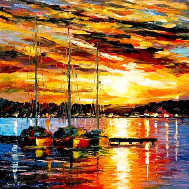 Three Brothers - Limited Edition 1/25 by Leonid Afremov: Three Brothers - Limited Edition 1/25 by Leonid Afremov Available EXCLUSIVELY through Mynt Auctions, this is a limited edition giclee hand-painted by Leonid Afremov, who sadly passed away in 2019. Thi