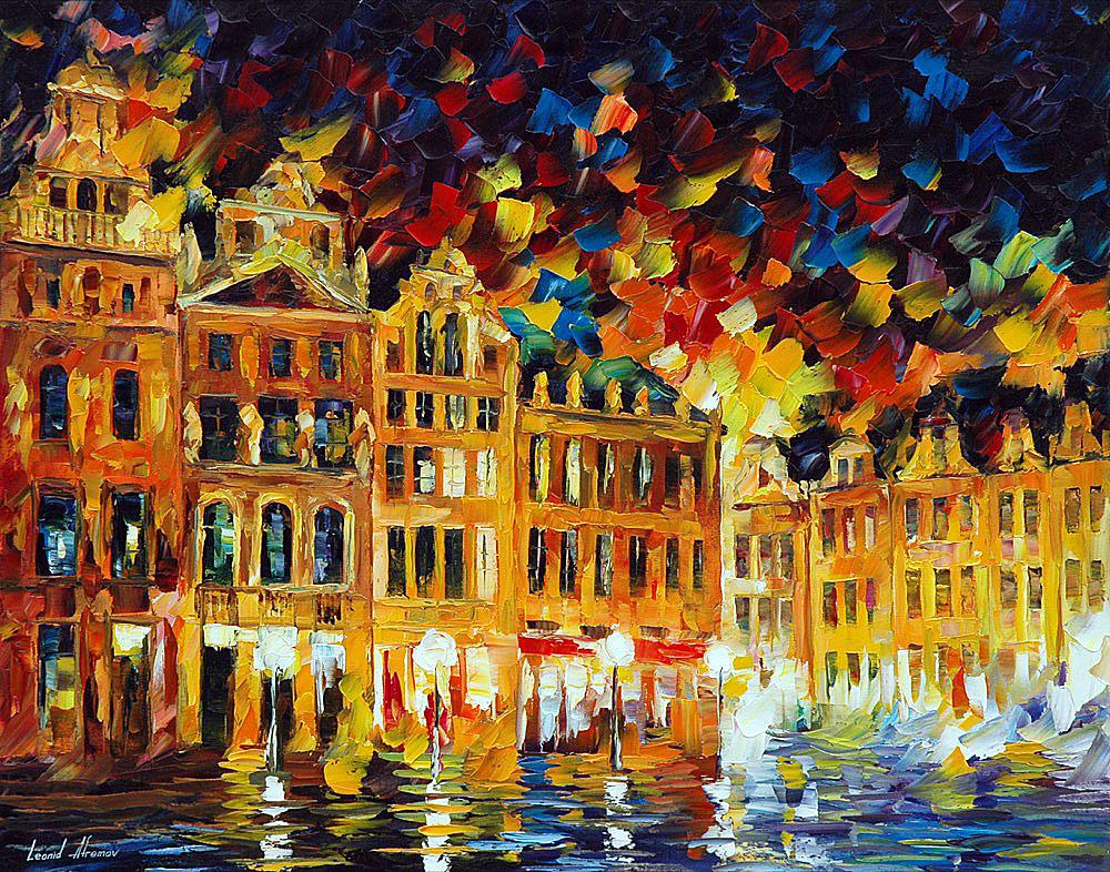 Belgium - Brussels - Limited Edition 1/25 by Leonid Afremov: Belgium - Brussels - Limited Edition 1/25 by Leonid Afremov Available EXCLUSIVELY through Mynt Auctions, this is a limited edition giclee hand-painted by Leonid Afremov, who sadly passed away in 2019.