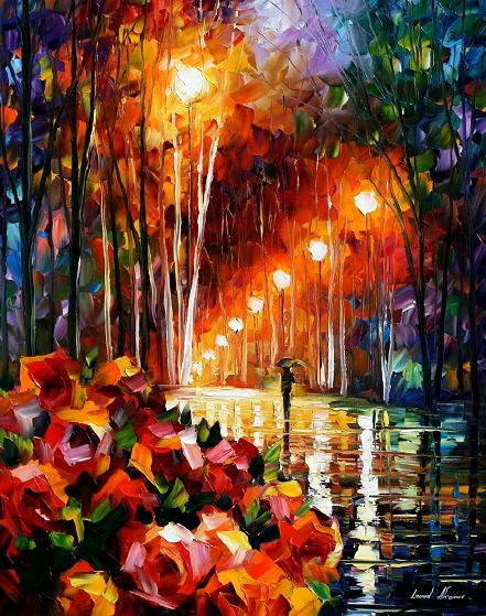 Park Flowers - Limited Edition 1/25 by Leonid Afremov: Park Flowers - Limited Edition 1/25 by Leonid Afremov Available EXCLUSIVELY through Mynt Auctions, this is a limited edition giclee hand-painted by Leonid Afremov, who sadly passed away in 2019. This