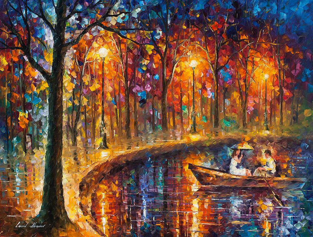 Our Little Boat - Limited Edition 1/25 by Leonid Afremov: Our Little Boat - Limited Edition 1/25 by Leonid Afremov Available EXCLUSIVELY through Mynt Auctions, this is a limited edition giclee hand-painted by Leonid Afremov, who sadly passed away in 2019. Th