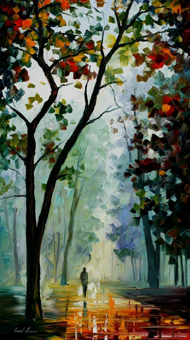 Golden Path - Limited Edition 1/25 by Leonid Afremov: Golden Path - Limited Edition 1/25 by Leonid Afremov Available EXCLUSIVELY through Mynt Auctions, this is a limited edition giclee hand-painted by Leonid Afremov, who sadly passed away in 2019. This i