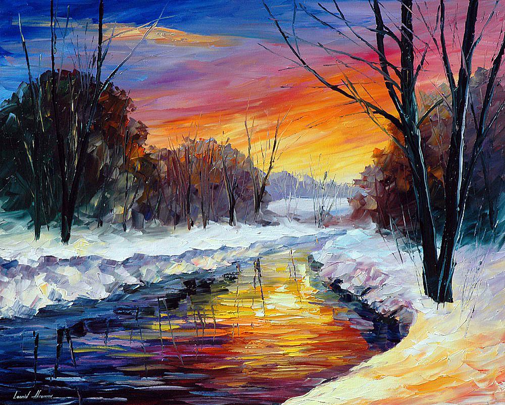 End Of Winter - Limited Edition 1/25 by Leonid Afremov: End Of Winter - Limited Edition 1/25 by Leonid Afremov Available EXCLUSIVELY through Mynt Auctions, this is a limited edition giclee hand-painted by Leonid Afremov, who sadly passed away in 2019. This