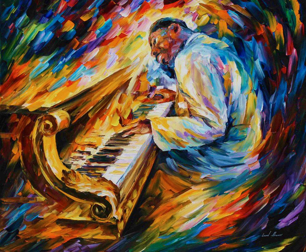 Erroll Garner Jazz - Limited Edition 1/25 by Leonid Afremov: Erroll Garner Jazz - Limited Edition 1/25 by Leonid Afremov Available EXCLUSIVELY through Mynt Auctions, this is a limited edition giclee hand-painted by Leonid Afremov, who sadly passed away in 2019.