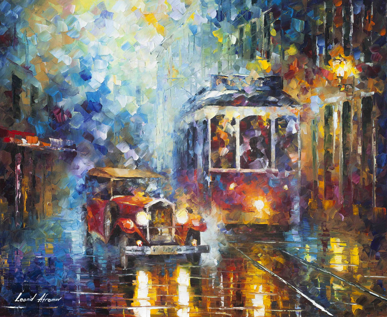 Old San Francisco - Limited Edition 1/25 by Leonid Afremov: Old San Francisco - Limited Edition 1/25 by Leonid Afremov Available EXCLUSIVELY through Mynt Auctions, this is a limited edition giclee hand-painted by Leonid Afremov, who sadly passed away in 2019.