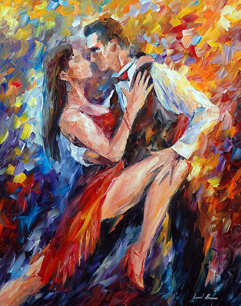 Delightful Tango - Limited Edition 1/25 by Leonid Afremov: Delightful Tango - Limited Edition 1/25 by Leonid Afremov Available EXCLUSIVELY through Mynt Auctions, this is a limited edition giclee hand-painted by Leonid Afremov, who sadly passed away in 2019. T