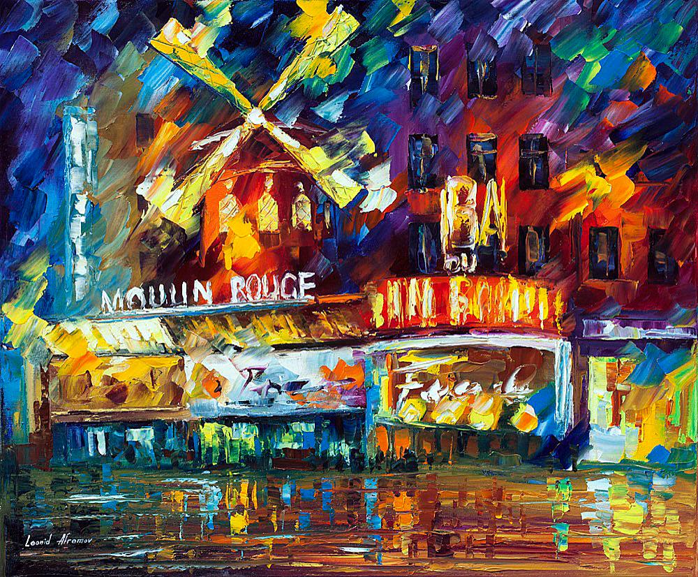 Moulin Rouge 2 - Limited Edition 1/25 by Leonid Afremov: Moulin Rouge 2 - Limited Edition 1/25 by Leonid Afremov Available EXCLUSIVELY through Mynt Auctions, this is a limited edition giclee hand-painted by Leonid Afremov, who sadly passed away in 2019. Thi