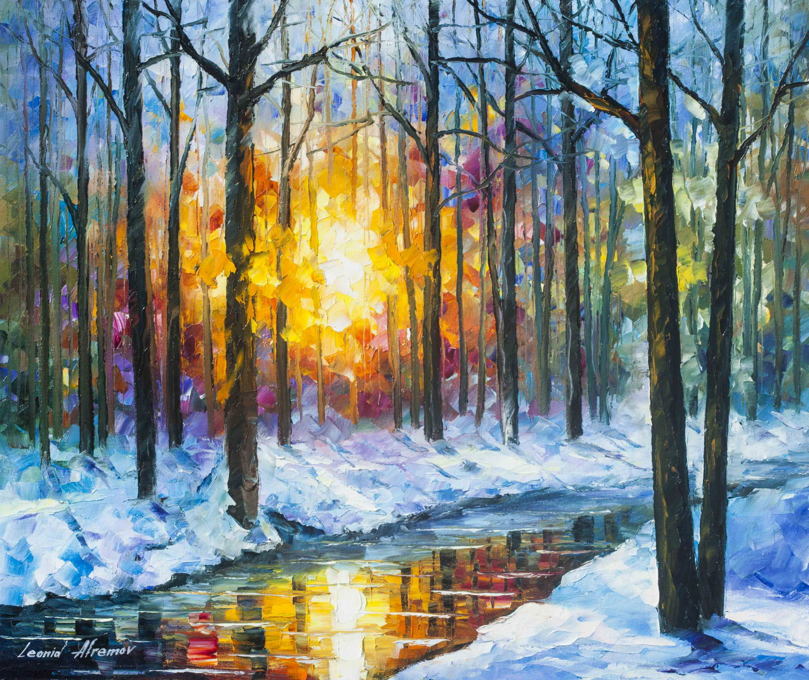 Melting Emotions - Limited Edition 1/25 by Leonid Afremov: Melting Emotions - Limited Edition 1/25 by Leonid Afremov Available EXCLUSIVELY through Mynt Auctions, this is a limited edition giclee hand-painted by Leonid Afremov, who sadly passed away in 2019. T