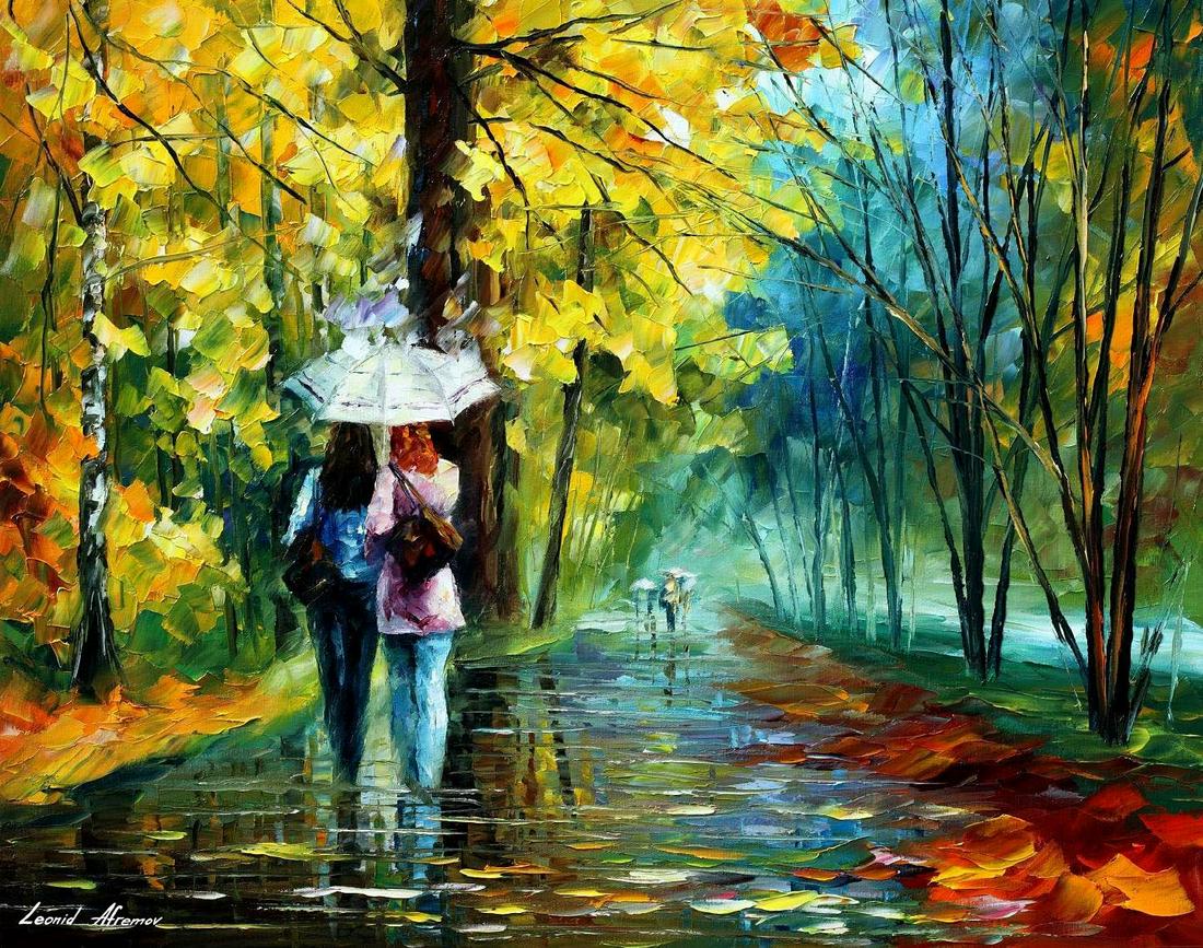 Gossipy Friends - Limited Edition 1/25 by Leonid Afremov: Gossipy Friends - Limited Edition 1/25 by Leonid Afremov Available EXCLUSIVELY through Mynt Auctions, this is a limited edition giclee hand-painted by Leonid Afremov, who sadly passed away in 2019. Th
