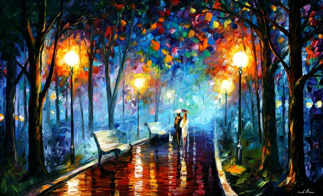 Misty Mood - Limited Edition 1/25 by Leonid Afremov: Misty Mood - Limited Edition 1/25 by Leonid Afremov Available EXCLUSIVELY through Mynt Auctions, this is a limited edition giclee hand-painted by Leonid Afremov, who sadly passed away in 2019. This is