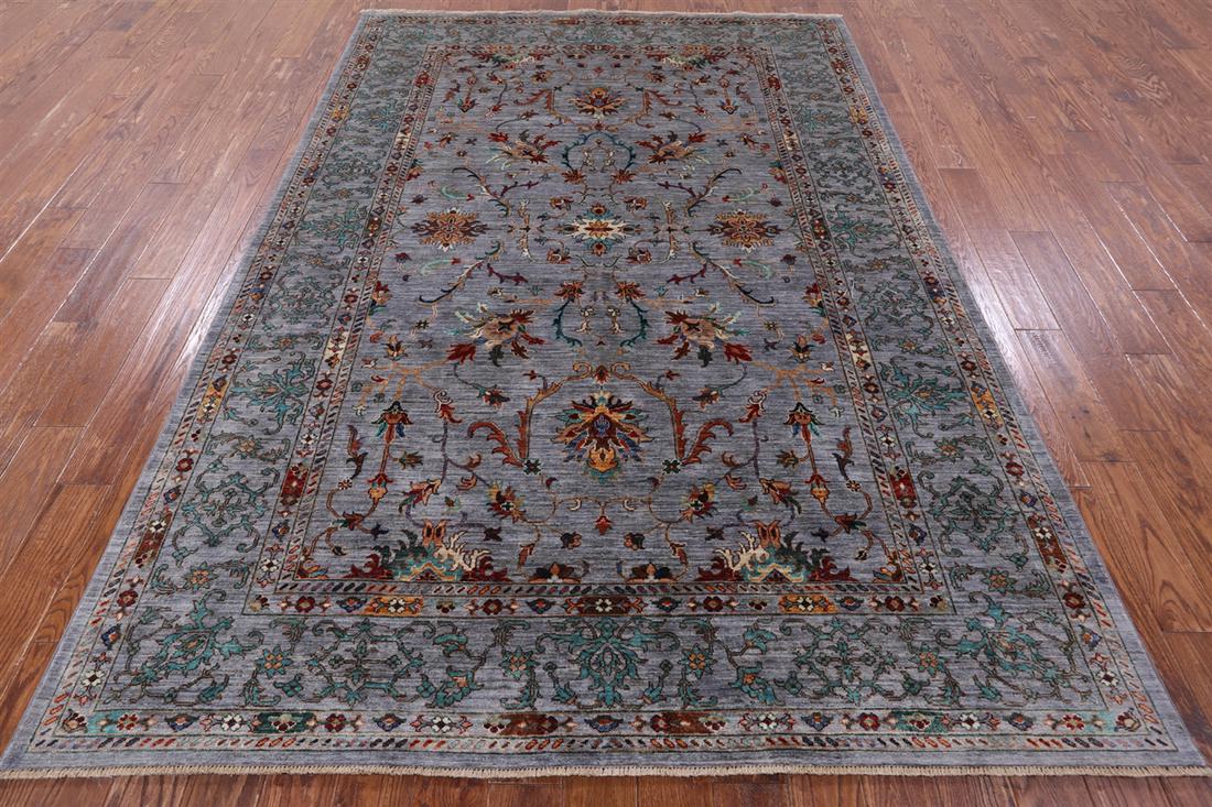 Persian Tabriz Hand-Knotted Wool Rug 6' 8" X 9' 7": Persian Tabriz Hand-Knotted Wool Rug 6' 8" X 9' 7" Design: Tabriz Exact Size: 6\ 8 X 9\ 7 Style: Persian Foundation: Cotton Pile: Wool Weave: Hand-knotted Age: New The Mynt Guarantee: All items in thi