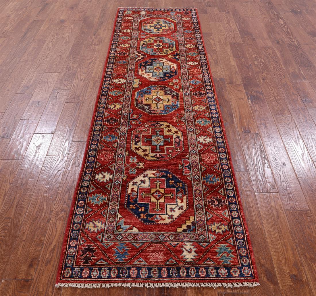Runner Bokhara Handmade Rug 2' 9" X 9' 5": Runner Bokhara Handmade Rug 2' 9" X 9' 5" Design: Traditional Exact Size: 2\ 9 X 9\ 5 Style: Bokhara Foundation: Cotton Pile: Wool Weave: Hand-knotted Age: New The Mynt Guarantee: All items in this au