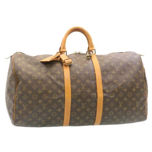 LOUIS VUITTON Monogram Keepall 55 Boston Bag M41424 LV: LOUIS VUITTON Monogram Keepall 55 Boston Bag M41424 LV Brand: LOUIS VUITTON Style: Boston Bag Exterior Material: Monogram Canvas Exterior Color: Monogram Size: See Description Bag Height: 10.6inch(App