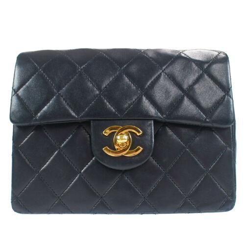 CHANEL Classic Flap Mini Square Chain Shoulder Bag Black Lambskin 0962710: CHANEL Classic Flap Mini Square Chain Shoulder Bag Black Lambskin 0962710 Gender: Women Country/Region of Manufacture: France Style: Shoulder Bag Decade: 1980s Material: Lamb Skin Color: Black Occasio