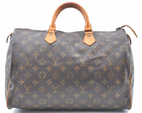 Louis Vuitton Monogram Speedy 35 Hand Bag Old Model LV: Louis Vuitton Monogram Speedy 35 Hand Bag Old Model LV Brand: Louis Vuitton Exterior Material: Monogram Canvas Style: Hand Bag Department: Women Exterior Color: Brown Bag Height: 9inches(23cm) Bag Dep