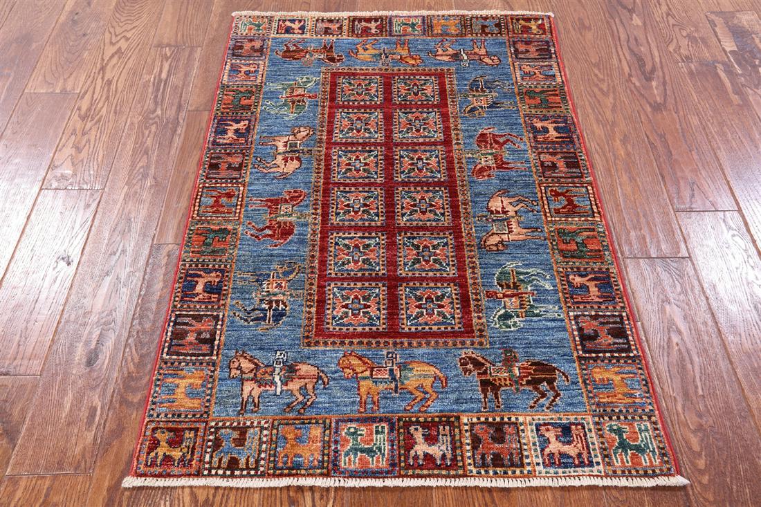 2' 8" X 4' 0" Antiqued Pazyryk Historical Design Handmade Wool Rug: 2' 8" X 4' 0" Antiqued Pazyryk Historical Design Handmade Wool Rug Design: Traditional Exact Size: 2\ 8 X 4\ 0 Style: Pazyryk Foundation: Cotton Pile: Wool Weave: Hand-knotted Age: New The Mynt Guaran