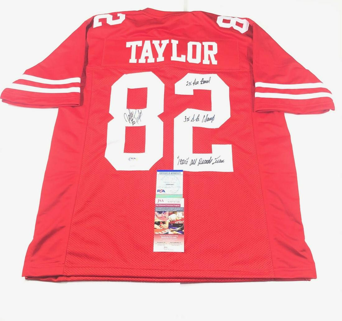 John Taylor Signed Jersey PSA/DNA JSA San Francisco 49ers: John Taylor Signed Jersey PSA/DNA JSA San Francisco 49ers Player: John Taylor Original/Reprint: Original Sport: Football-NFL Team: San Francisco 49ers Product: Jersey Autograph Authentication: Profess