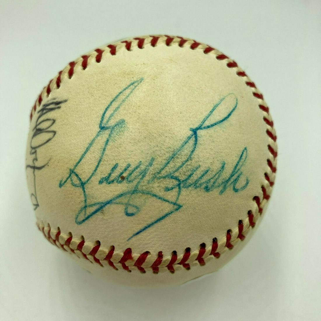 Guy Bush & Jack Billingham Gave Up Babe Ruth & Hank Aaron 714 HR Signed: Guy Bush & Jack Billingham Gave Up Babe Ruth & Hank Aaron 714 HR Signed Product: Ball Sport: Baseball-MLB Autograph Authentication: James Spence (JSA) Original/Reprint: Original PLEASE NOTE: Framed La
