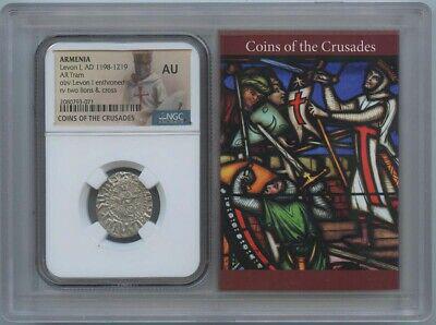 Armenia Levon I AR Tram AD 1198-1219 NGC AU Crusades Story Vault: Armenia Levon I AR Tram AD 1198-1219 NGC AU Crusades Story Vault PCGS #: , Grading Service: NGC, Grade: NONE, Mint Location: NONE, Year: NONE, Designation: NONE, Strike: N/A, Grade Add On: PLEASE NOTE