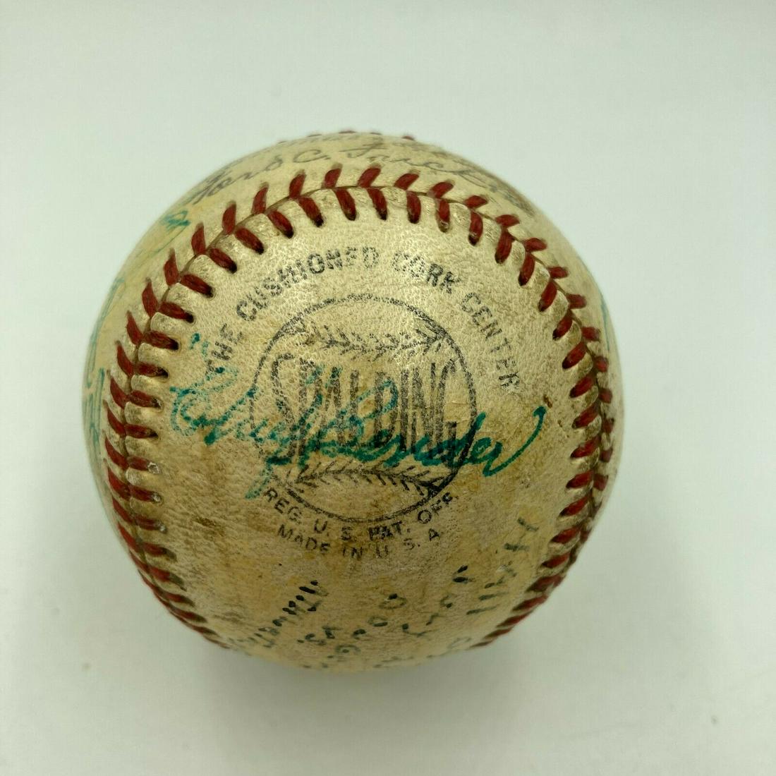1954 Dodgers VS A's Hall Of Fame Game Team Signed Baseball Chief Bender JSA: 1954 Dodgers VS A's Hall Of Fame Game Team Signed Baseball Chief Bender JSA Product: Ball Sport: Baseball-MLB Autograph Authentication: James Spence (JSA) Original/Reprint: Original PLEASE NOTE: Frame