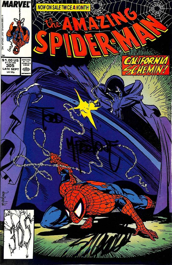 Stan Lee & Todd McFarlane Signed The Amazing Spider-Man #305 Comic BAS: Stan Lee & Todd McFarlane Signed The Amazing Spider-Man #305 Comic BAS Autograph Authentication: BAS PRODUCT_COA: BAS PRODUCT_SIGNED_BY_NAME: Stan Lee & Todd McFarlane PRODUCT_SIGNED_BY_BRAND: Marvel