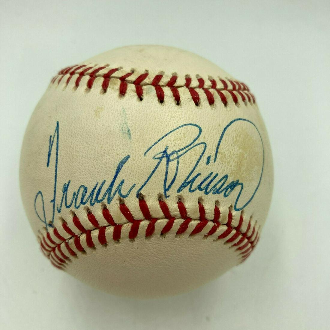 Frank Robinson Signed Official Major League Baseball With JSA: Frank Robinson Signed Official Major League Baseball With JSA Product: Ball Sport: Baseball-MLB Autograph Authentication: James Spence Authentication (JSA) Original/Reprint: Original PLEASE NOTE: Fram