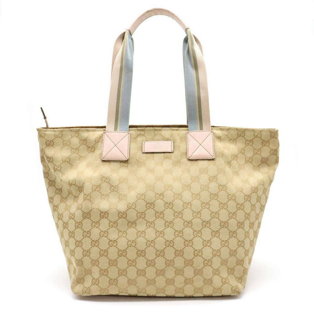 GUCCI Gucci GG Canvas Web Shelly Line Tote Bag Shoulder Leather Beige Baby Pink Light Blue 131231: GUCCI Gucci GG Canvas Web Shelly Line Tote Bag Shoulder Leather Beige Baby Pink Light Blue 131231 Brand: Gucci Line: GG Canvas Type: Shoulder bag Tote bag Material: Canvas Leather Canvas: Leather: Col