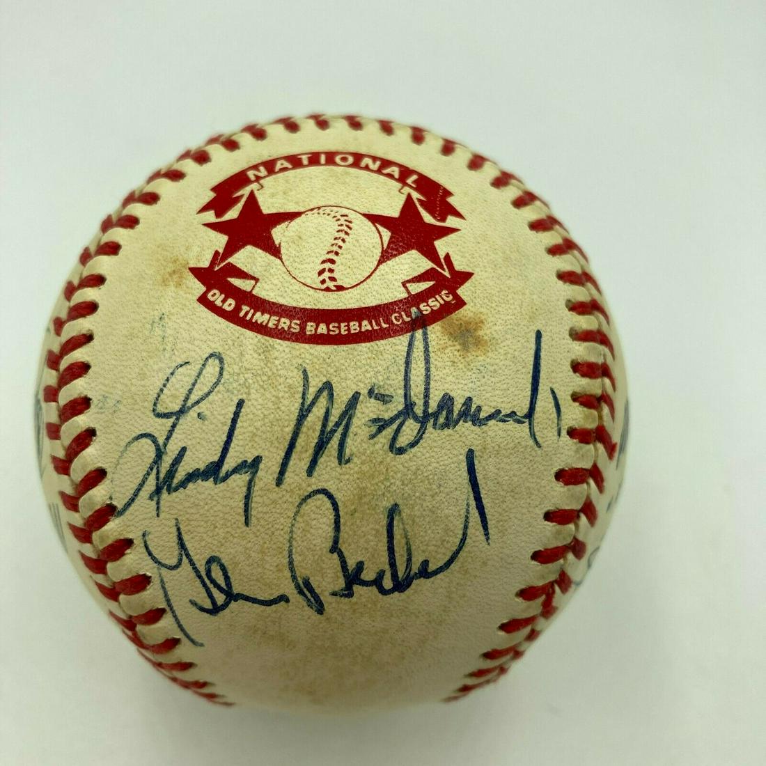 Hall Of Fame Multi Signed Cracker Jack Old Timers Game Baseball Beckett: Hall Of Fame Multi Signed Cracker Jack Old Timers Game Baseball Beckett Product: Ball Sport: Baseball-MLB Autograph Authentication: Beckett Authentication Services (BAS) Original/Reprint: Original PLE