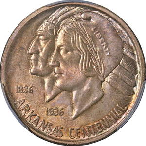 1938-D Arkansas Commem Half Dollar PCGS MS67 Superb Eye Appeal Strong